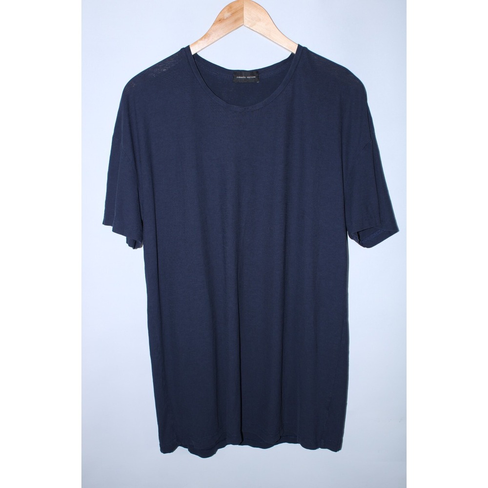 Roberto Collina Men's Size 50 Navy Blue Lightweight Short Sleeve T-Shirt